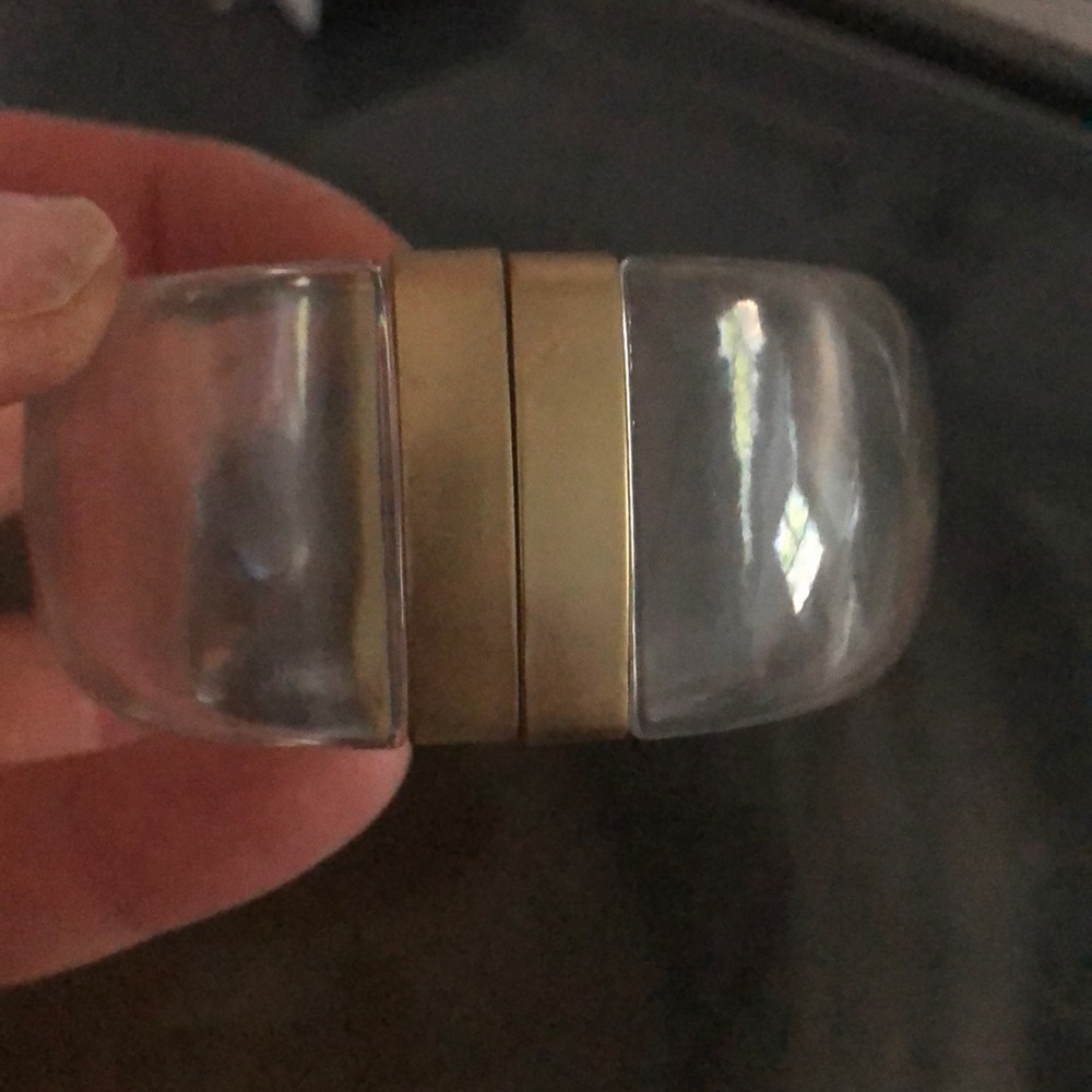 Clear Cuff with gold hinges